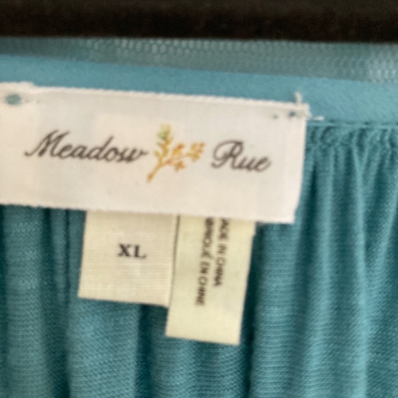 Anthropologie Meadow Rue Embroidered Teal Blue Long Sleeve Top XL - Picture 6 of 6